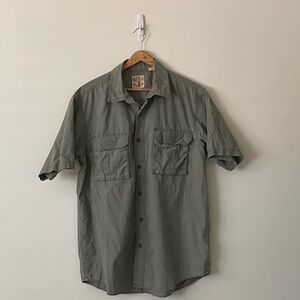 Redhead Olive Button-Down Shirt Large